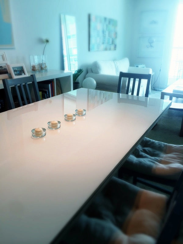 An epoxy dinner table top