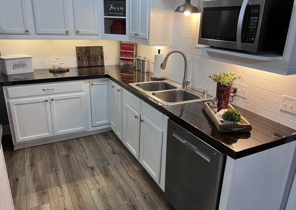 An epoxy kitchen countertop.