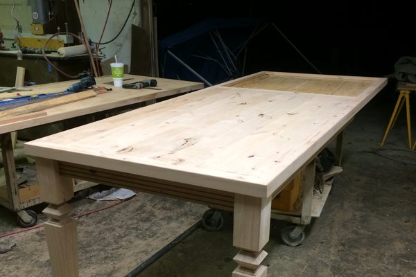 An in-progress epoxy table top.
