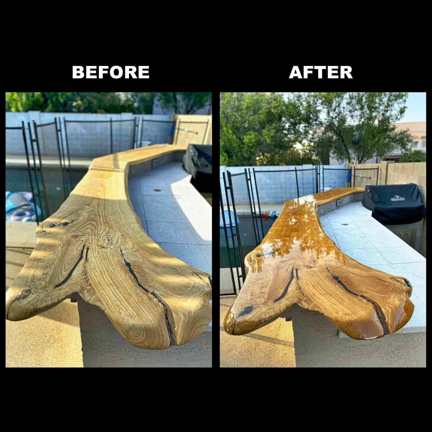 Live Edge Wood Epoxy Table