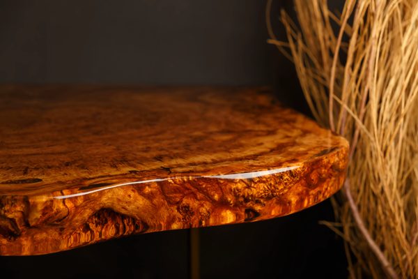 An epoxy wooden table top