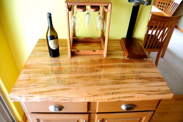 A small wooden sideboard. The top has been coated with UltraClear Bar & Table Top Epoxy.