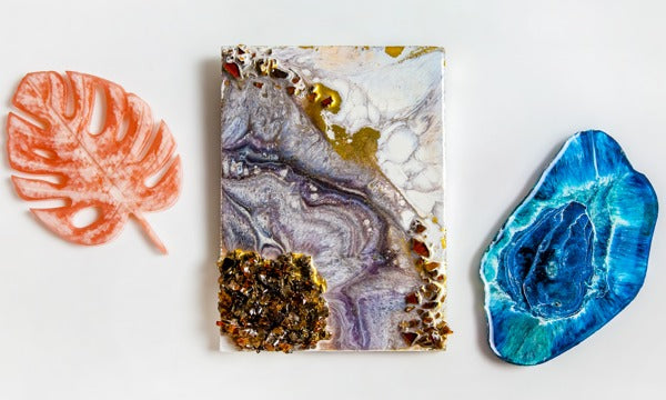 Pieces of resin art