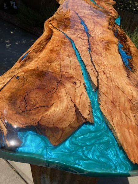  Epoxy Live Edge Wooden Table, Epoxy Resin River Table, Natural  Wood, Dining table, Natural Epoxy Table, Resin top : Everything Else