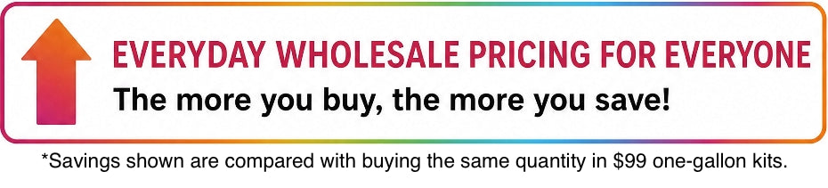 Everyday wholesale pricing for everyone. The more you buy, the more you save!