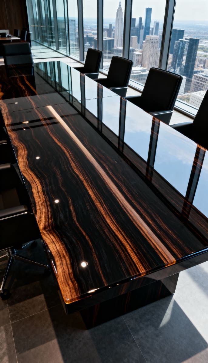 Black wood epoxy table