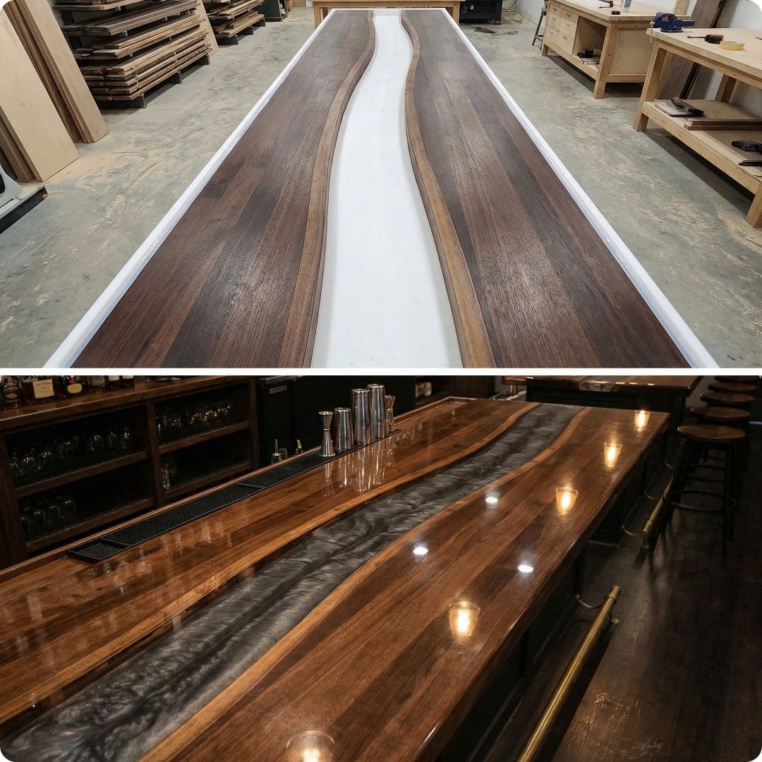 Dark River Table Epoxy Deep Pour