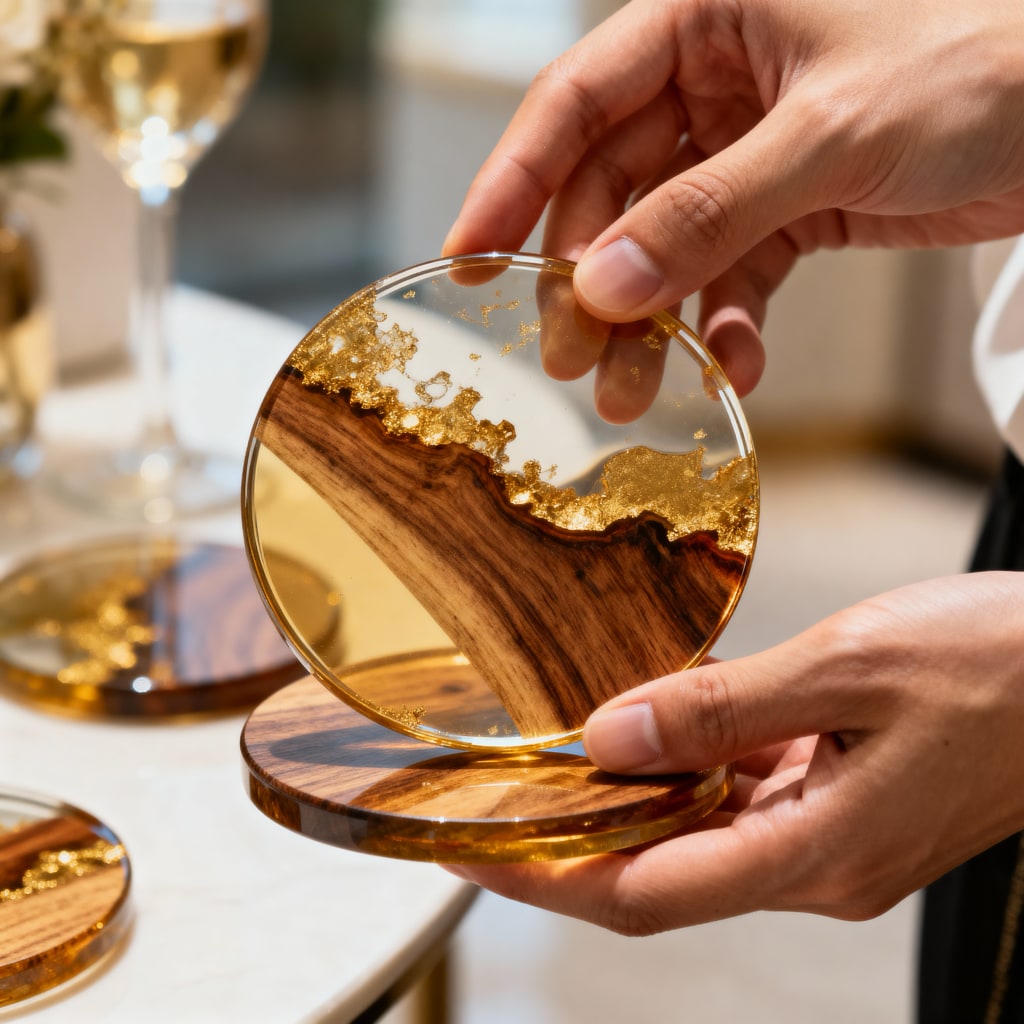 round epoxy resin coaster 