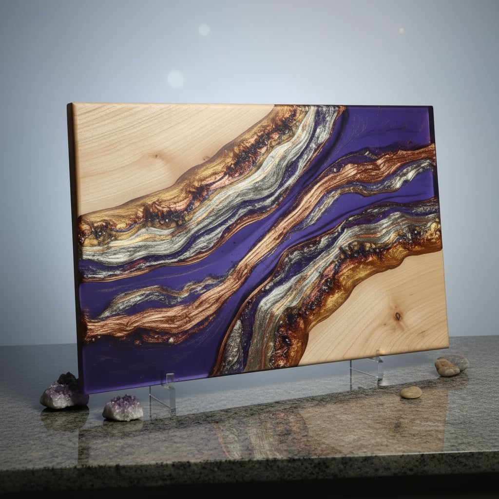 Purple and gold river epoxy board