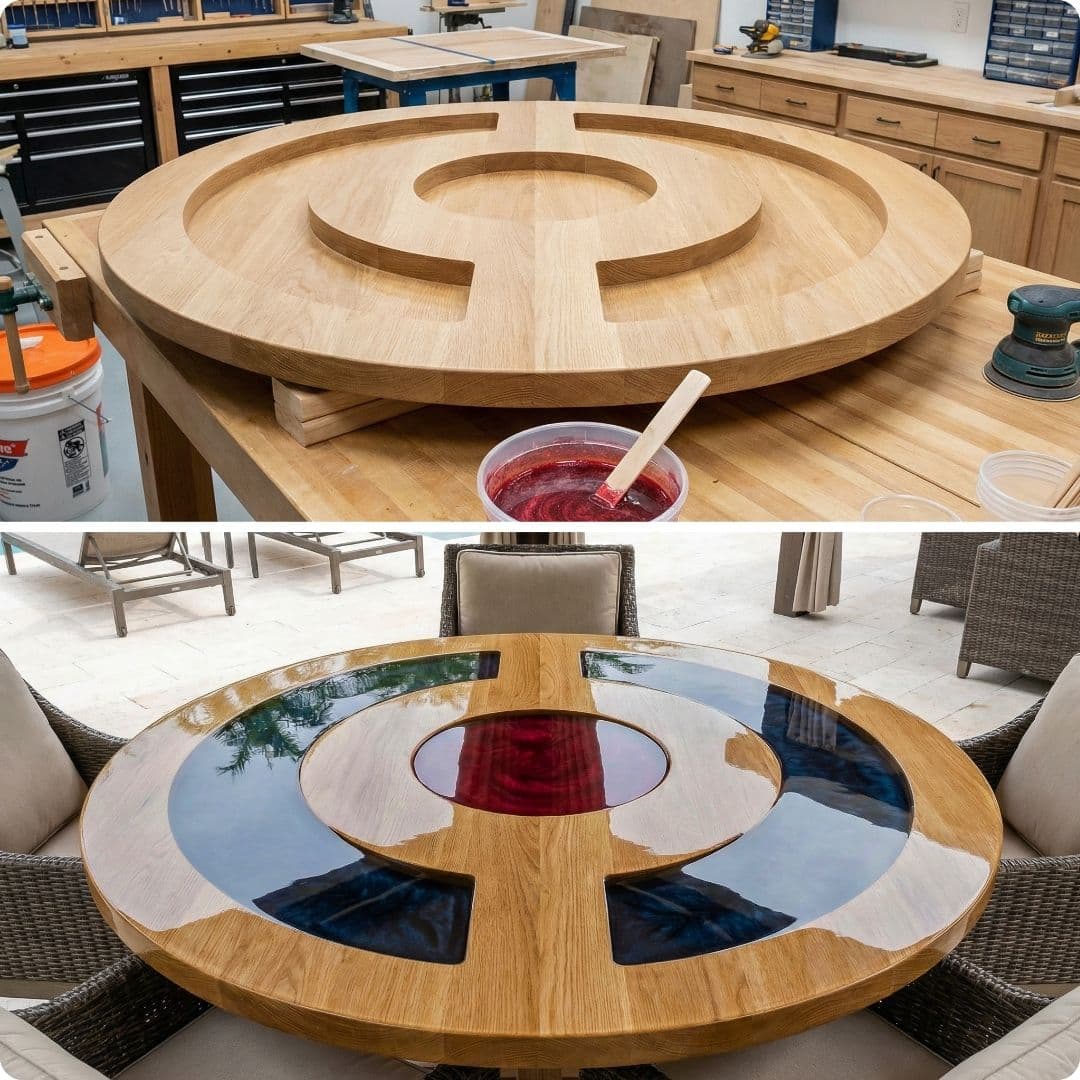 Round Epoxy Table Deep Pour